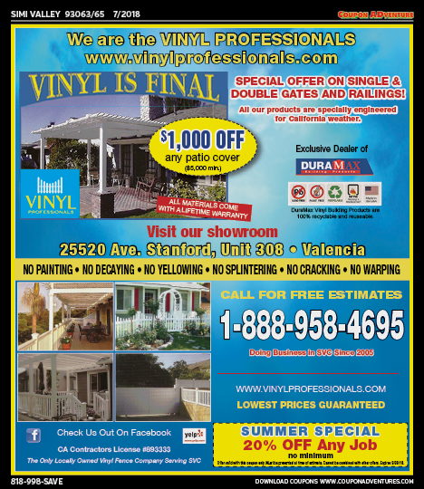 Vinyl Professionals, Simi Valley, coupons, direct mail, discounts, marketing, Southern California