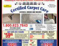 Certified Carpet Care, Moorpark, coupons, direct mail, discounts, marketing, Southern California