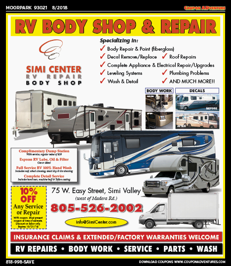 Simi Center RV Repair, Moorpark, coupons, direct mail, discounts, marketing, Southern California