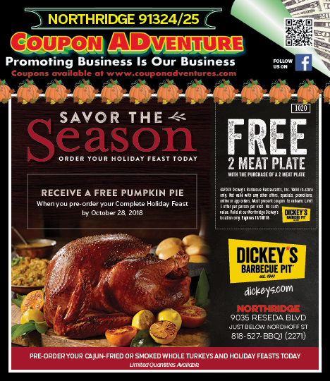 Dickeys Barbecue Pit, Northridge, coupons, direct mail, discounts, marketing, Southern California