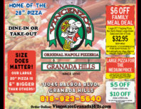 Vincenzo's Original Napoli Pizzeria, Northridge, coupons, direct mail, discounts, marketing, Southern California