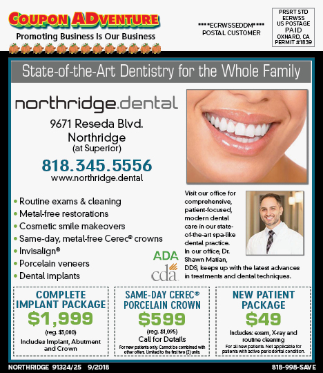 Northridge Dental, Northridge, coupons, direct mail, discounts, marketing, Southern California