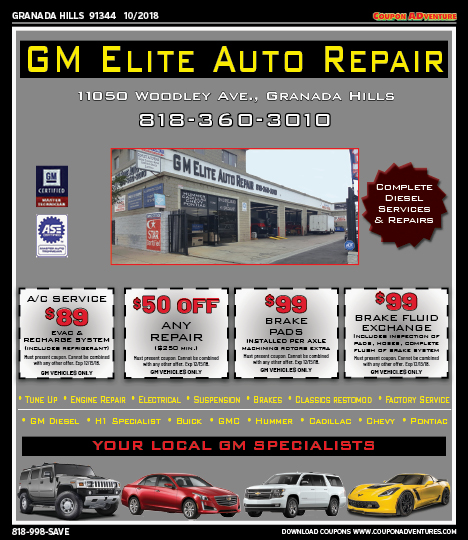 GM Elite Auto Repaid, Granada Hills, coupons, direct mail, discounts, marketing, Southern California