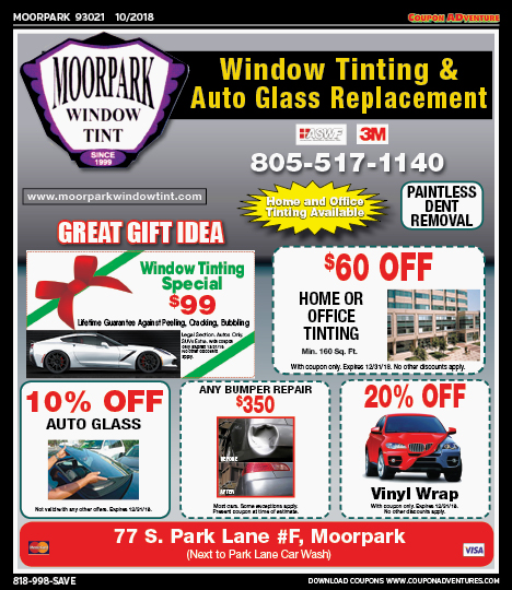 Moorpark Window Tinting & Auto Glass Replacement, Moorpark, coupons, direct mail, discounts, marketing, Southern California