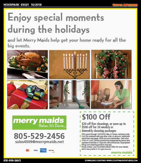 Merry Maids, Moorpark, coupons, direct mail, discounts, marketing, Southern California