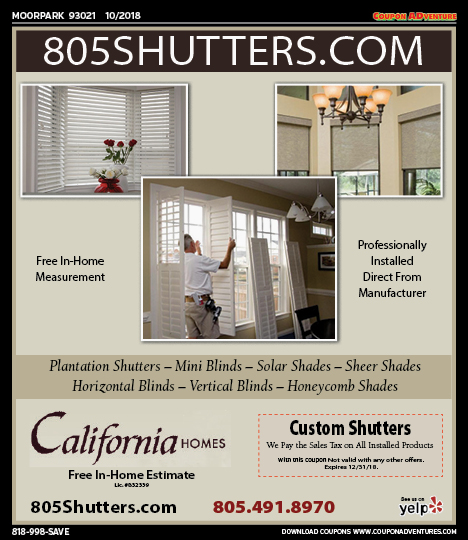 California Homes, 805shutters.com, Moorpark, coupons, direct mail, discounts, marketing, Southern California