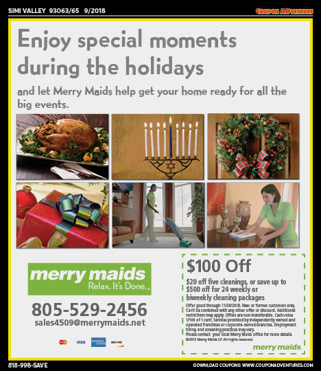 Merry Maids, Simi Valley, coupons, direct mail, discounts, marketing, Southern California