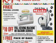 Kingdom Sewing & Vacuum Center, Simi Valley, coupons, direct mail, discounts, marketing, Southern California