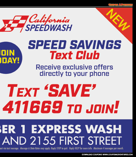 California Speedwash, Simi Valley, coupons, direct mail, discounts, marketing, Southern California