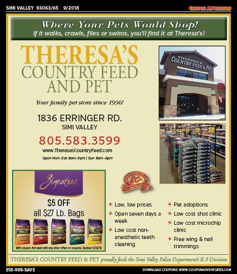 Theresa's Country Feed and Pet, Simi Valley, coupons, direct mail, discounts, marketing, Southern California