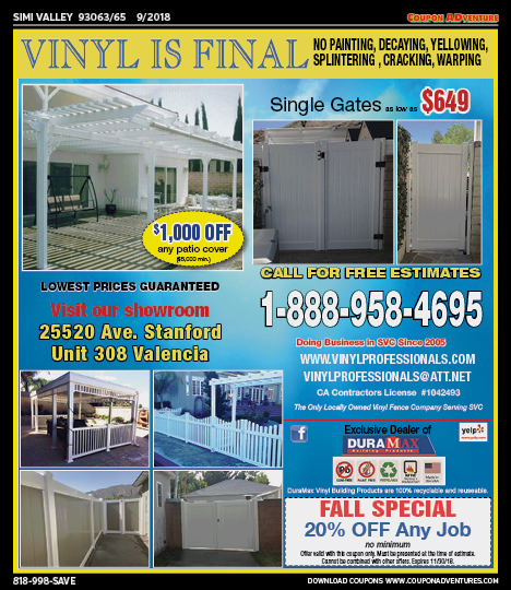 Vinyl Professionals, Simi Valley, coupons, direct mail, discounts, marketing, Southern California