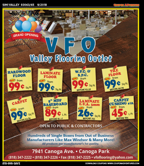 Valley Flooring Outlet, Simi Valley, coupons, direct mail, discounts, marketing, Southern California