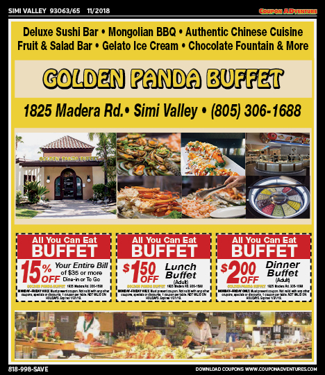 Golden Panda Buffet, Simi Valley, coupons, direct mail, discounts, marketing, Southern California