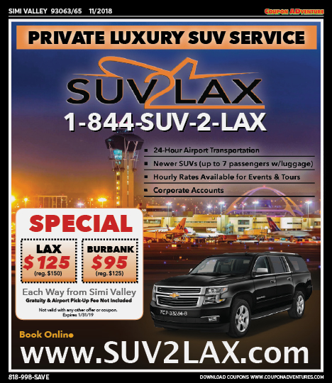 SUV 2 LAX, Simi Valley, coupons, direct mail, discounts, marketing, Southern California