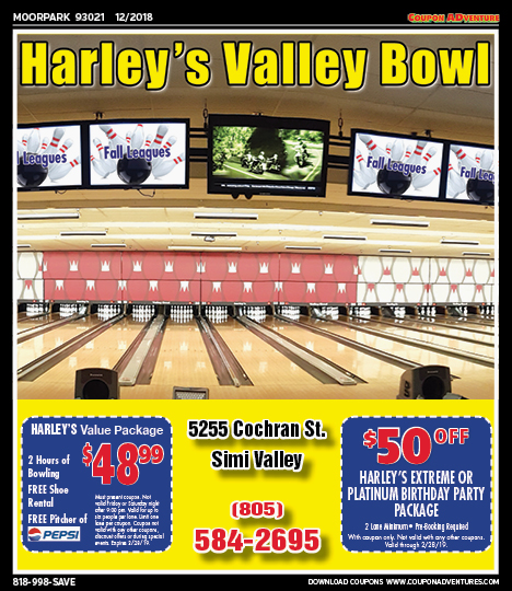 Harley's Valley Bowl, Moorpark, coupons, direct mail, discounts, marketing, Southern California