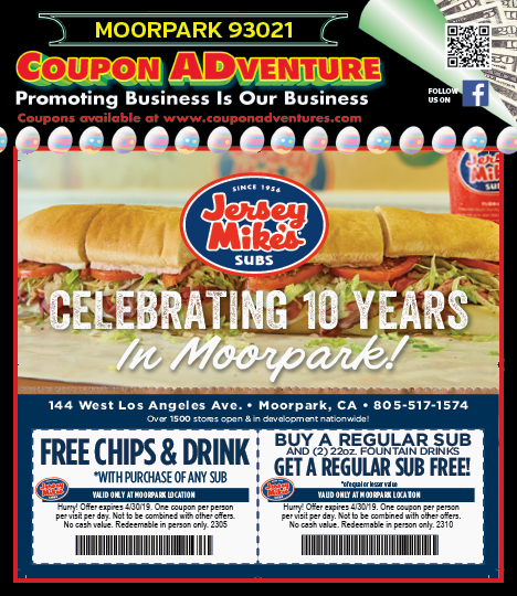 Jersey Mike's Subs, Moorpark, coupons, direct mail, discounts, marketing, Southern California