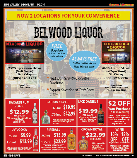 Bellwood Liquor, Simi Valley, coupons, direct mail, discounts, marketing, Southern California