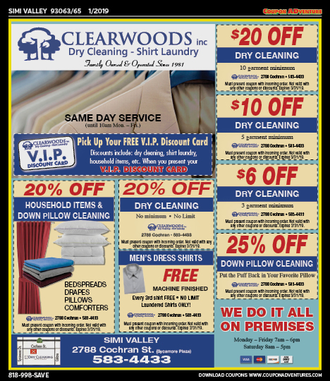 Clearwoods Inc., Simi Valley, coupons, direct mail, discounts, marketing, Southern California