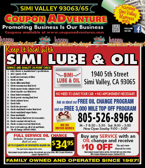 Simi Lube & Oil, Simi Valley, coupons, direct mail, discounts, marketing, Southern California