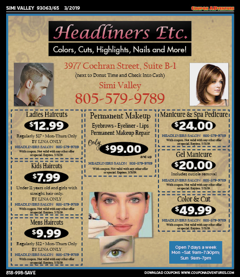 Headliners Etc., Simi Valley, coupons, direct mail, discounts, marketing, Southern California