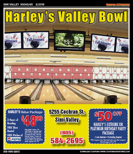 Harley's Valley Bowl, Simi Valley, coupons, direct mail, discounts, marketing, Southern California