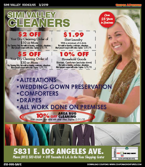 Simi Valley Cleaners, Simi Valley, coupons, direct mail, discounts, marketing, Southern California