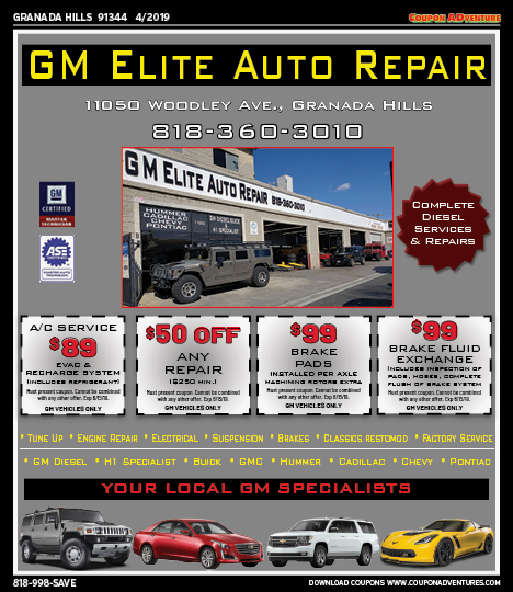GM Elite Auto Repair, Granada Hills, coupons, direct mail, discounts, marketing, Southern California