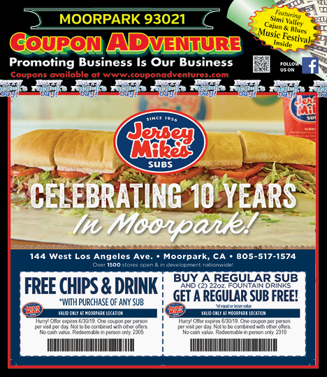 Jersey Mike's Subs, Moorpark, coupons, direct mail, discounts, marketing, Southern California