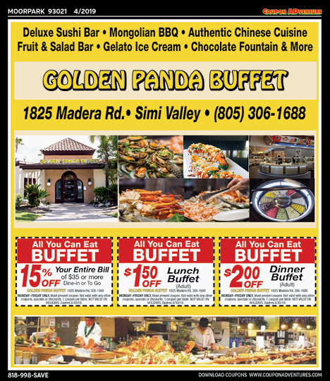 Golden Panda Buffet, Moorpark, coupons, direct mail, discounts, marketing, Southern California