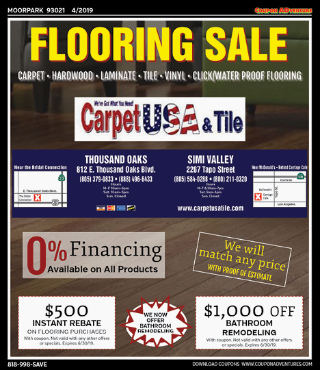 Carpet USA & Tile, Moorpark, coupons, direct mail, discounts, marketing, Southern California