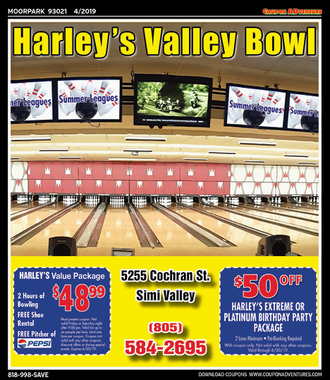 Harley's Valley Bowl, Moorpark, coupons, direct mail, discounts, marketing, Southern California