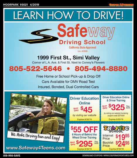 Safeway Driving School, Moorpark, coupons, direct mail, discounts, marketing, Southern California