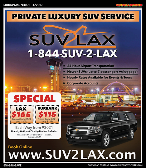 SUV 2 LAX, Moorpark, coupons, direct mail, discounts, marketing, Southern California