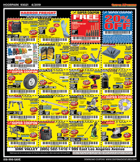 Harbor Freight, Moorpark, coupons, direct mail, discounts, marketing, Southern California