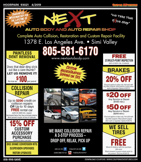 Next Auto Body and Auto Repair, Moorpark, coupons, direct mail, discounts, marketing, Southern California