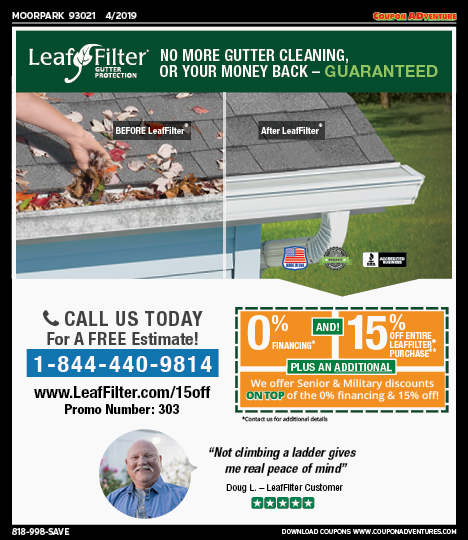 Leaf Filter, Moorpark, coupons, direct mail, discounts, marketing, Southern California