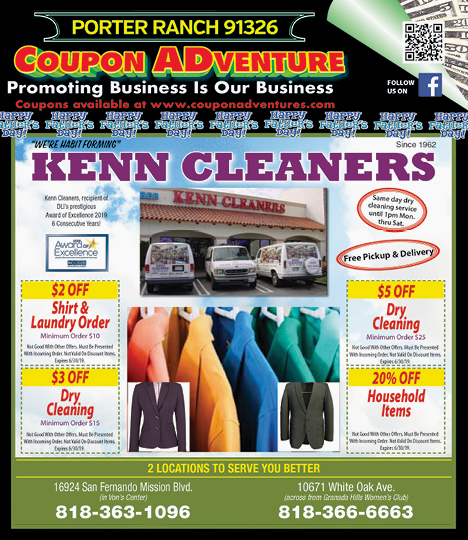 Kenn Cleaners, Moorpark, coupons, direct mail, discounts, marketing, Southern California