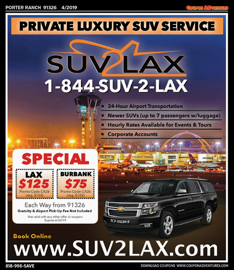 SUV 2 LAX, Moorpark, coupons, direct mail, discounts, marketing, Southern California