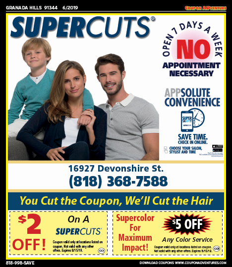Supercuts, Granada Hills, coupons, direct mail, discounts, marketing, Southern California