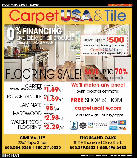 Carpet USA & Tile, Moorpark, coupons, direct mail, discounts, marketing, Southern California