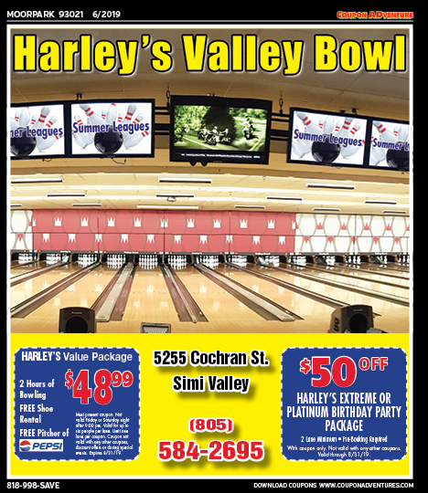 Harley's Valley Bowl, Moorpark, coupons, direct mail, discounts, marketing, Southern California