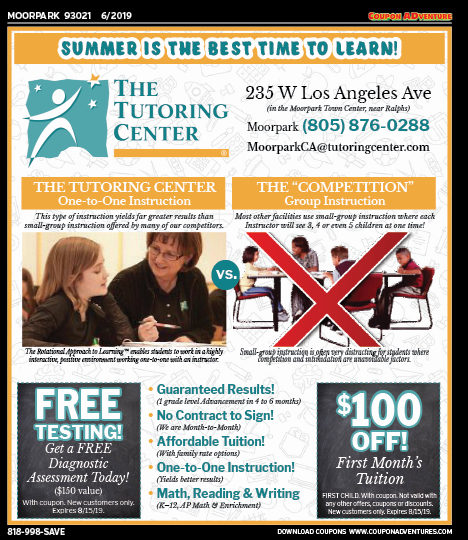 The Tutoring Center, Moorpark, coupons, direct mail, discounts, marketing, Southern California