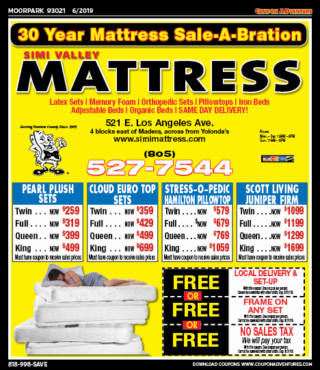 Simi Valley Mattress, Moorpark, coupons, direct mail, discounts, marketing, Southern California