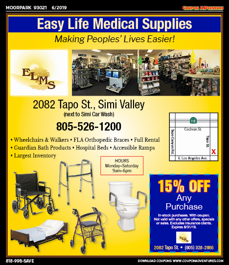 Easy Life Medical Supplies, Moorpark, coupons, direct mail, discounts, marketing, Southern California