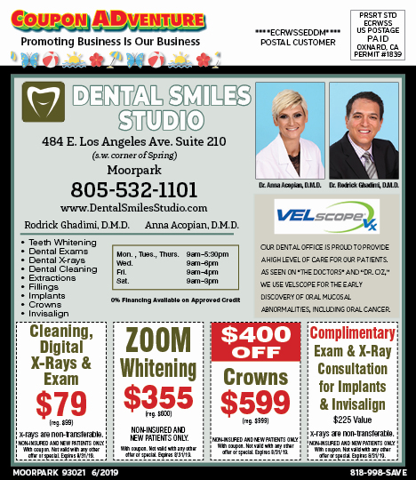 Dental Smiles Studio, Moorpark, coupons, direct mail, discounts, marketing, Southern California