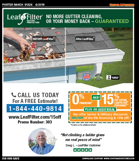 Leaf Filter, Porter Ranch, coupons, direct mail, discounts, marketing, Southern California