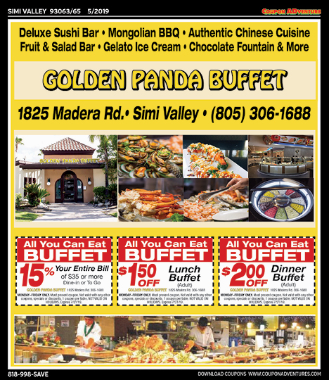 Golden Panda Buffet, Simi Valley, coupons, direct mail, discounts, marketing, Southern California