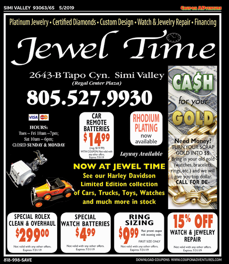 Jewel Time, Simi Valley, coupons, direct mail, discounts, marketing, Southern California