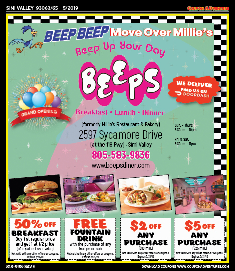 Beeps, Simi Valley, coupons, direct mail, discounts, marketing, Southern California