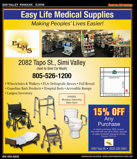 Easy Life Medical Supplies, Simi Valley, coupons, direct mail, discounts, marketing, Southern California